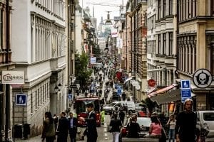 Utsikt över Drottninggatan i Stockholm